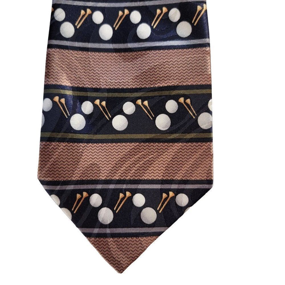 Steven Harris Golf Ball Mens Neck Tie‎ Fathers Day Necktie Brown Tees Dad